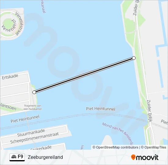 Veerboot F9 lijnkaart