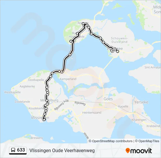 633 Bus Line Map