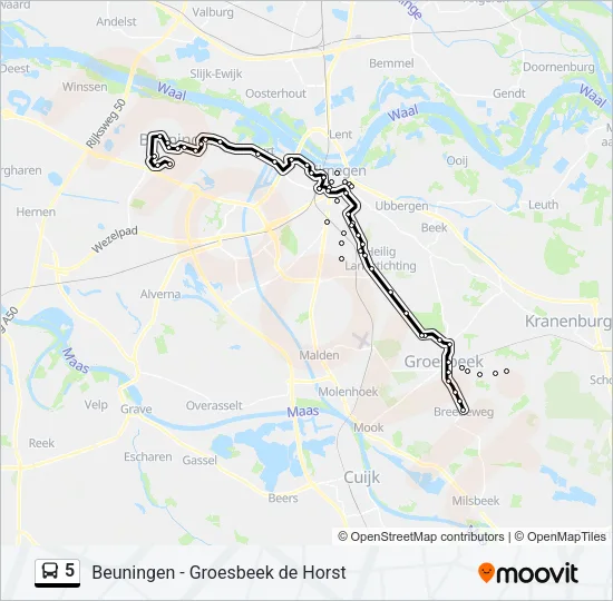 5 Bus Line Map