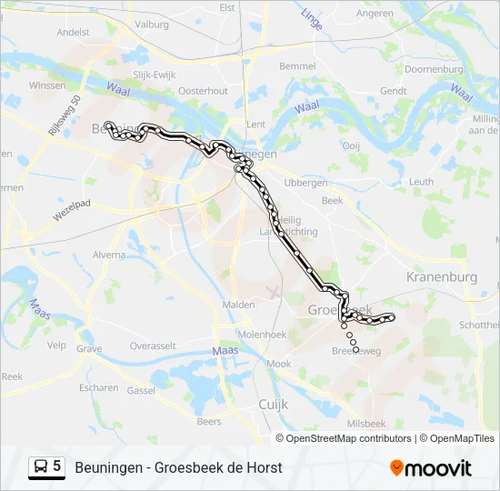 5 Bus Line Map