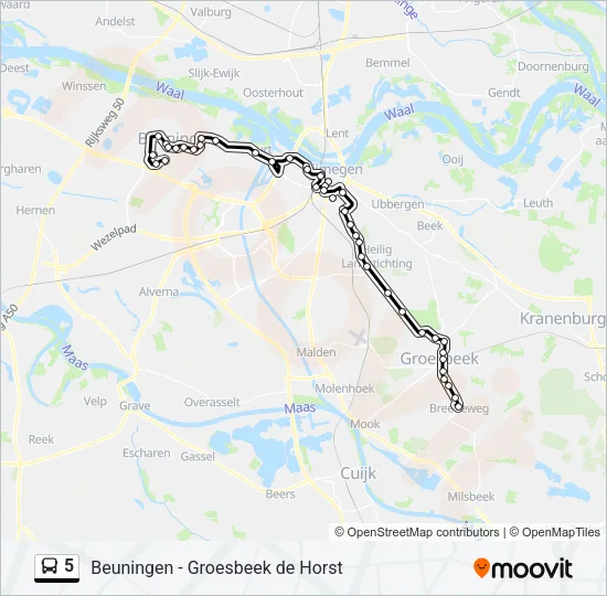 5 Bus Line Map