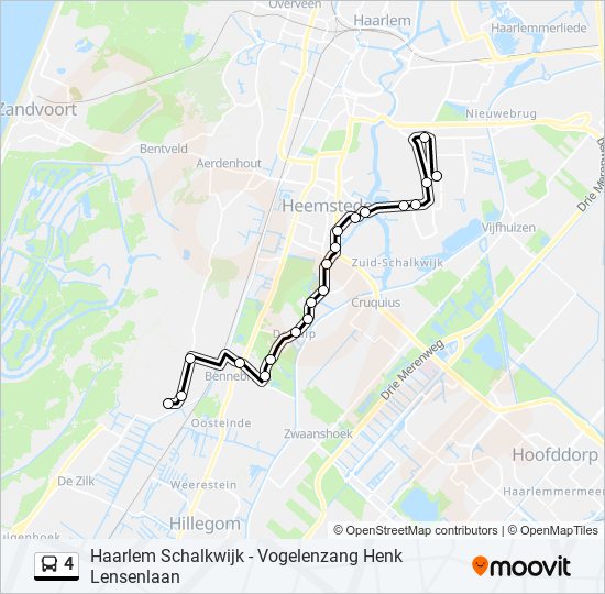 Bus 4 lijnkaart