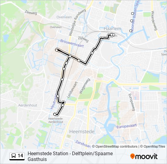 14 bus Line Map