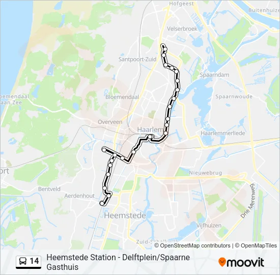 14 Bus Line Map
