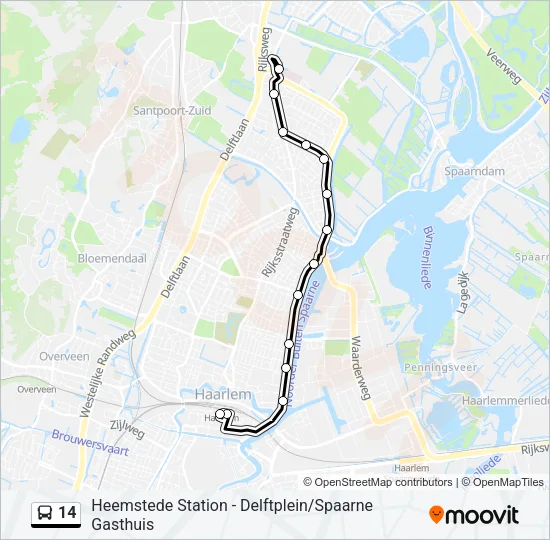 14 Bus Line Map