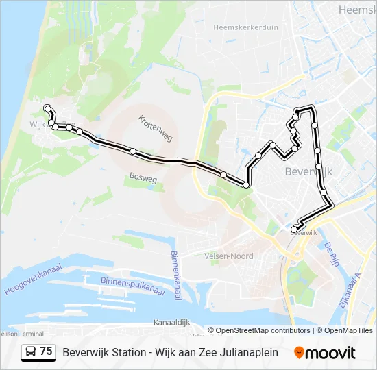 75 Bus Line Map