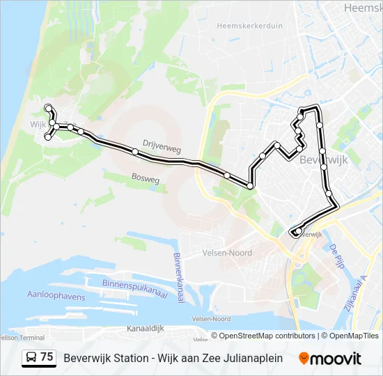 75 Bus Line Map