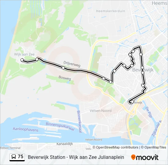 75 Bus Line Map
