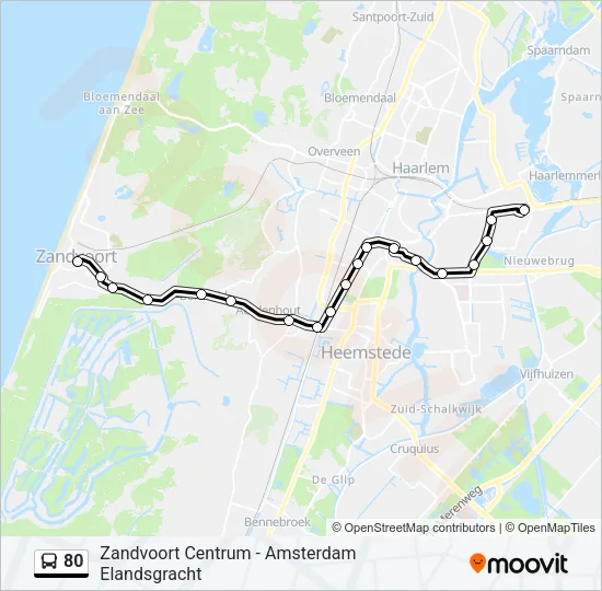 80 Bus Line Map