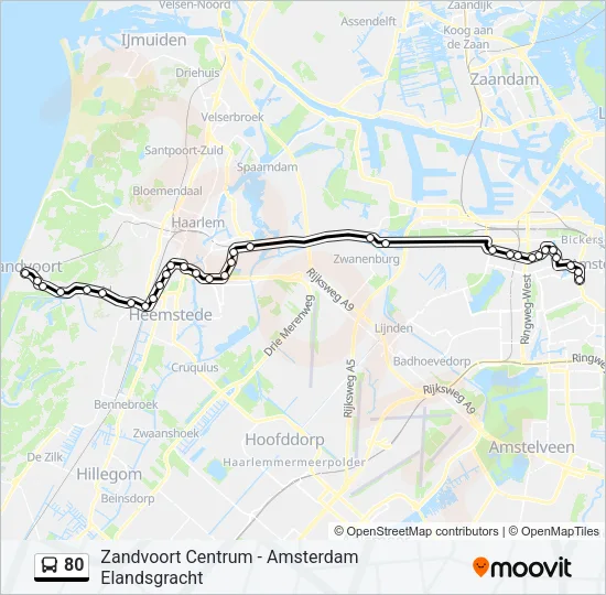 80 Bus Line Map