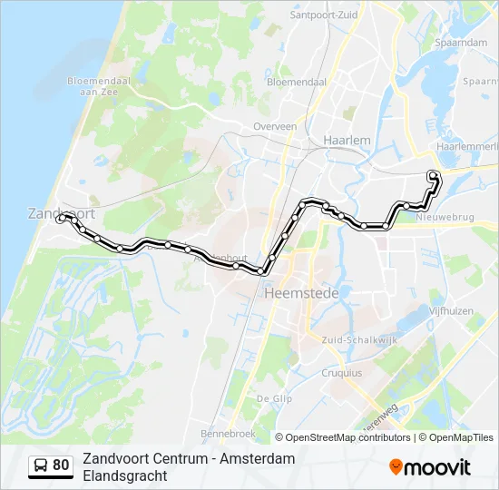 80 Bus Line Map