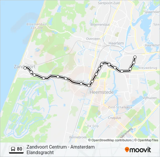 80 Bus Line Map