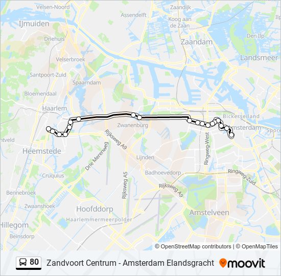 80 Route Schedules, Stops & Maps Haarlem Centrum/Houtplein (Updated)