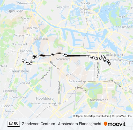 80 bus Line Map