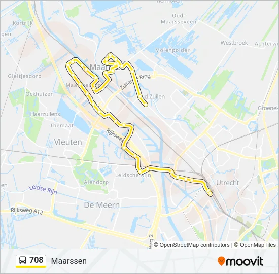 708 Bus Line Map