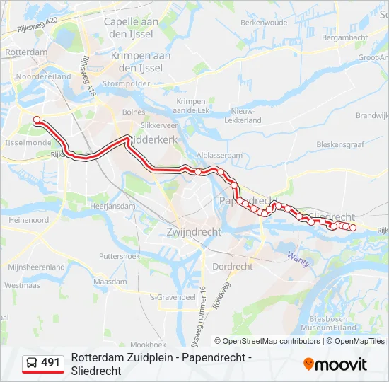 491 Bus Line Map