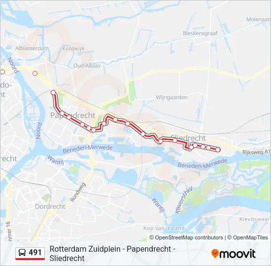 491 Bus Line Map