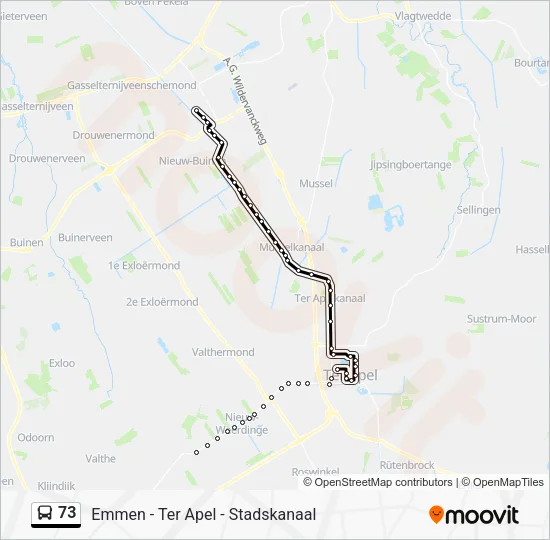 73 Bus Line Map