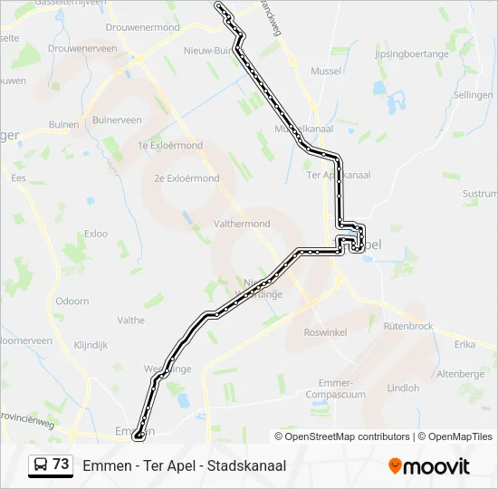 73 Bus Line Map