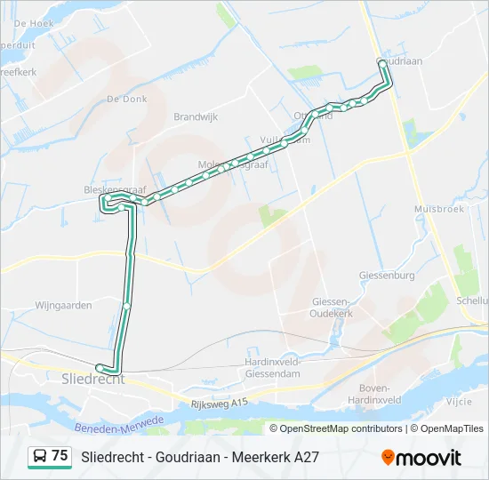 Buslinie 75 Karte