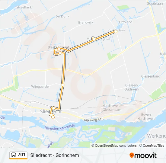 701 Bus Line Map