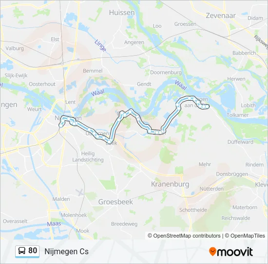 80 Bus Line Map