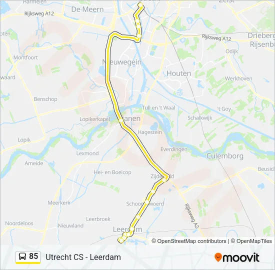 85 Bus Line Map