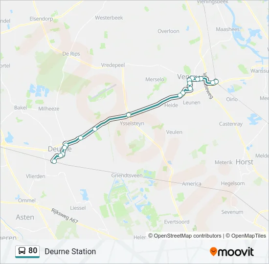 80 Bus Line Map
