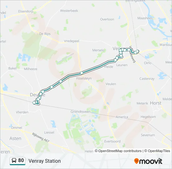 80 Bus Line Map