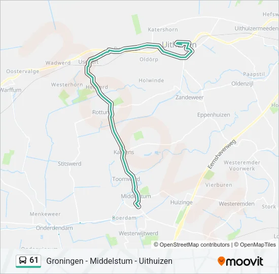61 Bus Line Map