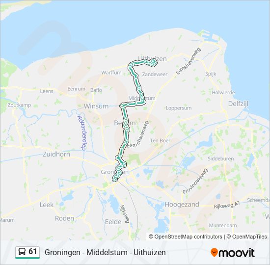 61 bus Line Map