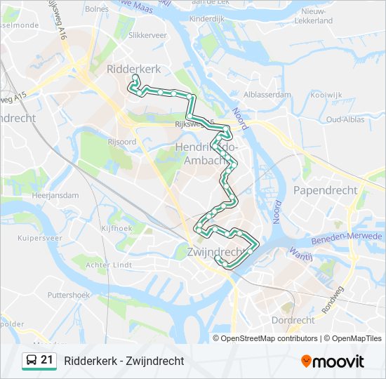 21 bus Line Map