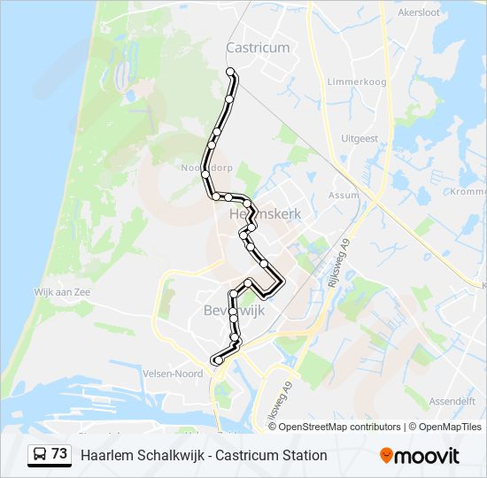 73 bus Line Map