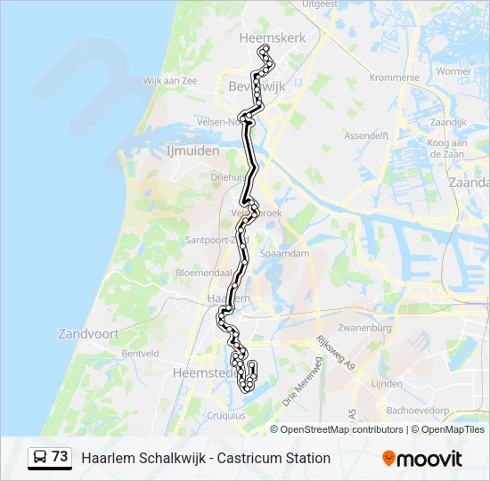 73 Bus Line Map