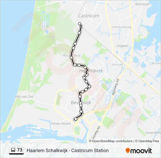 73 Bus Line Map