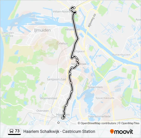 73 Bus Line Map