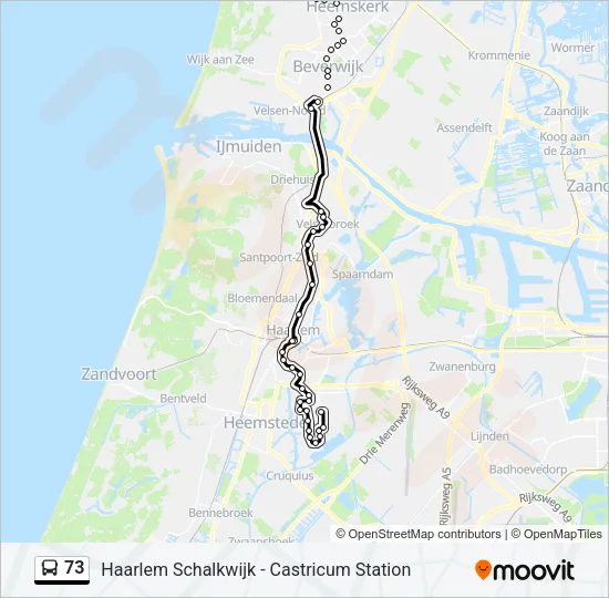 73 Bus Line Map