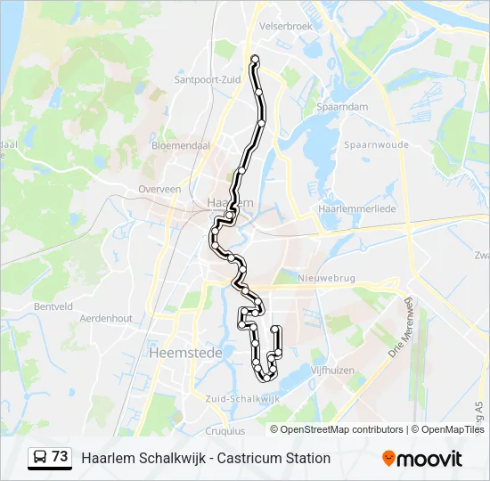 73 Bus Line Map