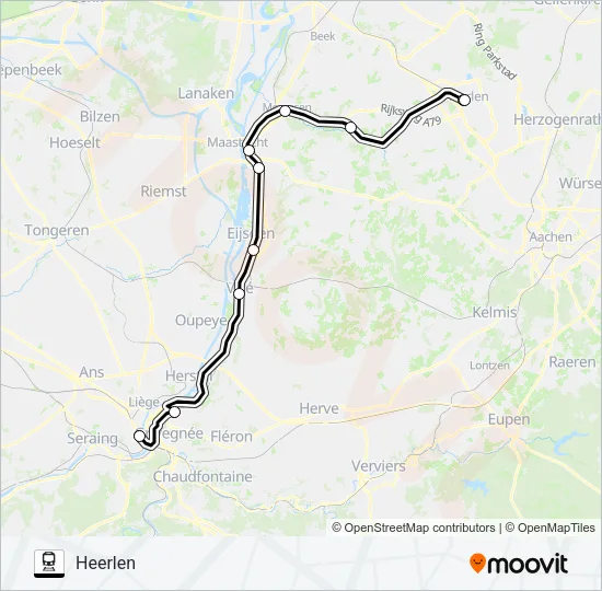 SNELTREIN RE18 Train Line Map