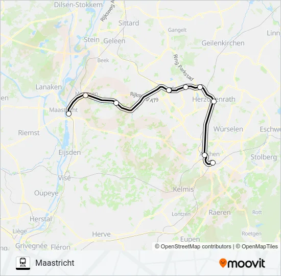 SNELTREIN RE18 Train Line Map