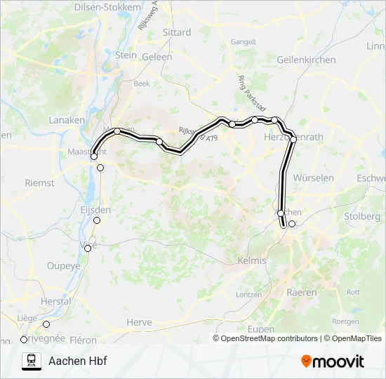 SNELTREIN RE18 Train Line Map