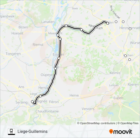 SNELTREIN RE18 Train Line Map