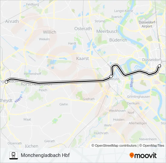 Bahnlinie SNELTREIN RE 13 Karte
