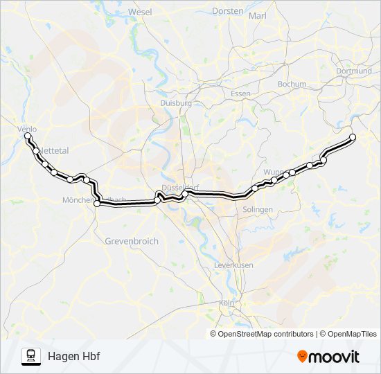 Trein SNELTREIN RE 13 lijnkaart