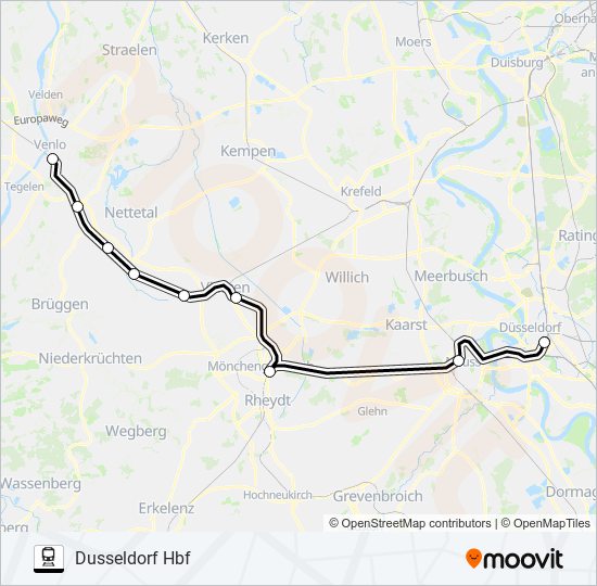 Trein SNELTREIN RE 13 lijnkaart