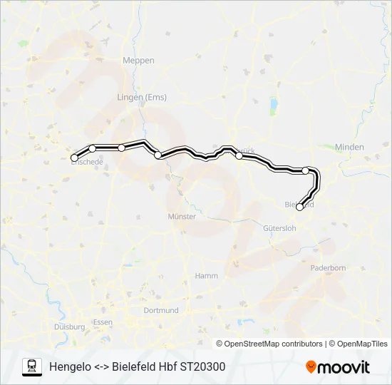 STOPTREIN RB 61 Trein Line Map