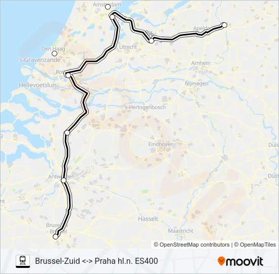EUROPEAN SLEEPER Train Line Map