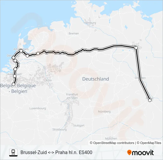 EUROPEAN SLEEPER Train Line Map