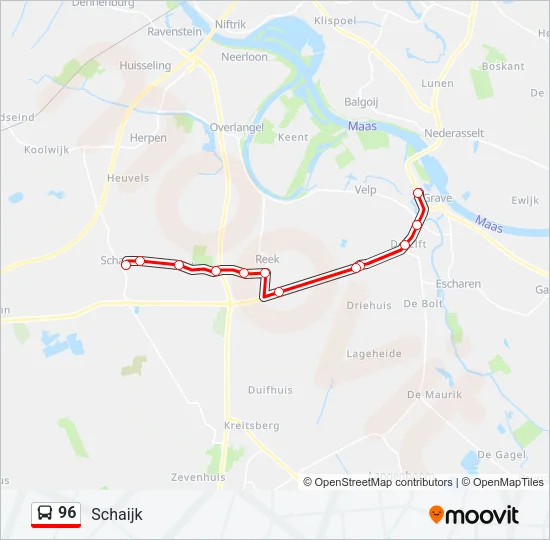 96 Bus Line Map