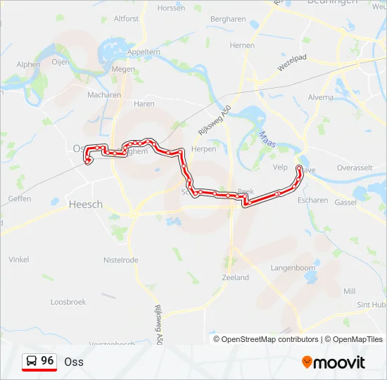 96 Bus Line Map